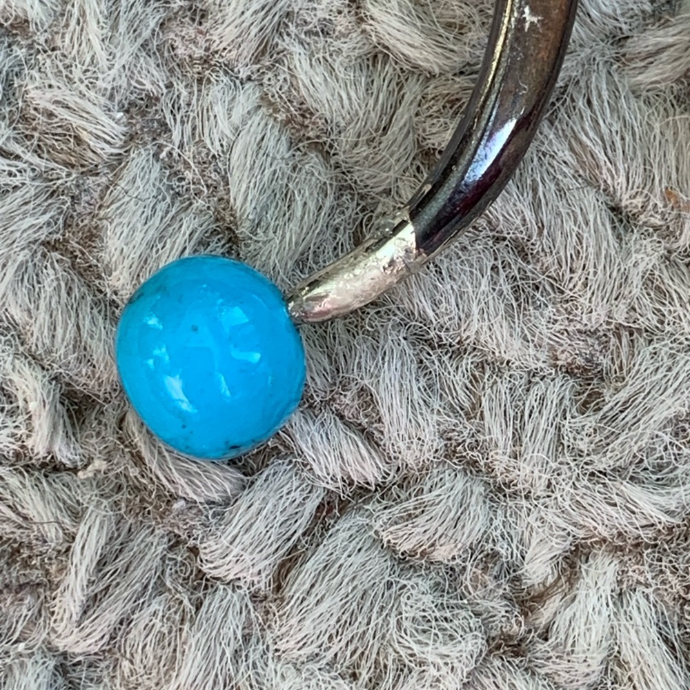 Alpaca Mexico Turquoise Abstract Pendant Necklace - Modernist Design - Picture 5 of 8
